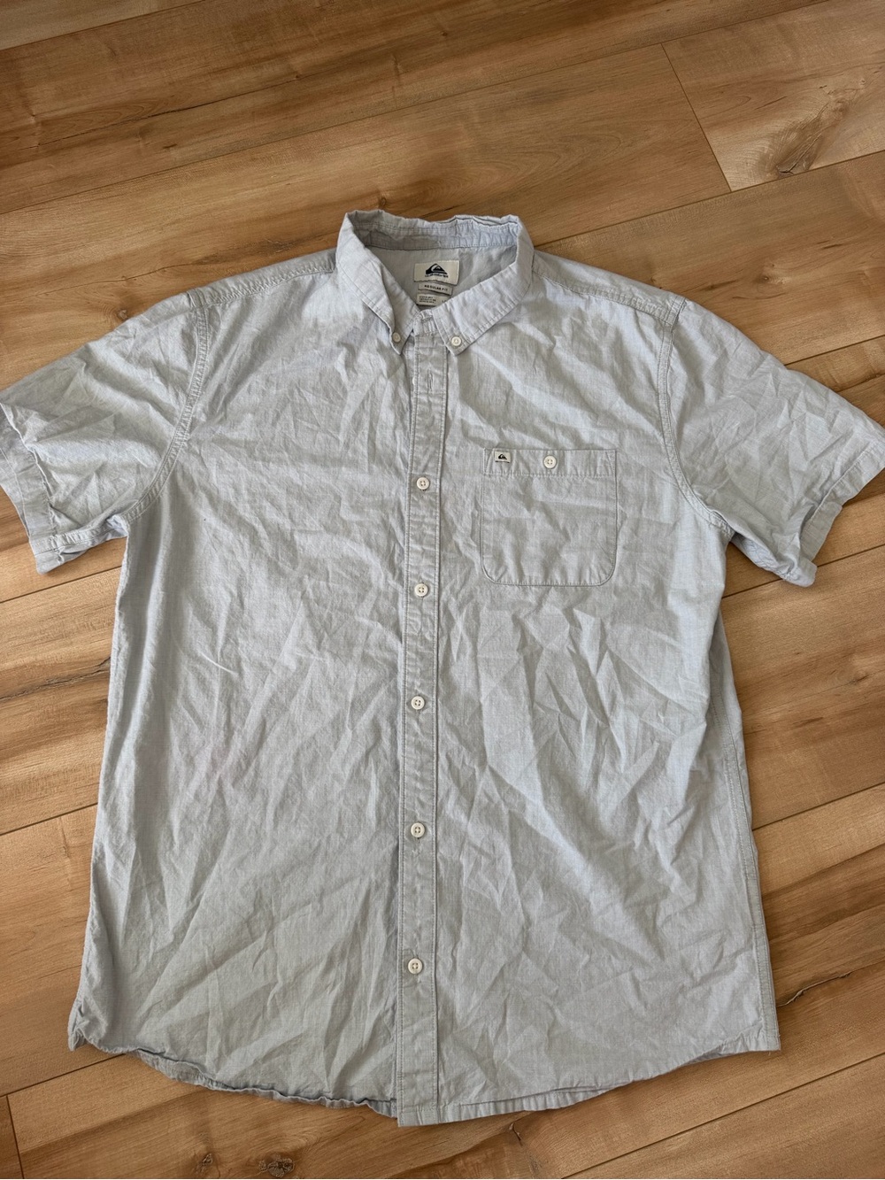 Quiksilver Pale Blue Short Sleeve Button-Down Shirt